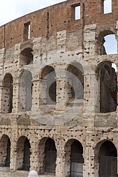 Views and details of the colosseum monument in rome