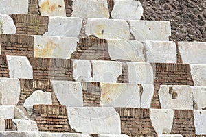 Views and details of the colosseum monument in rome