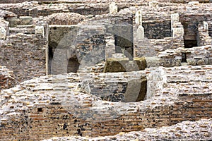 Views and details of the colosseum monument in rome