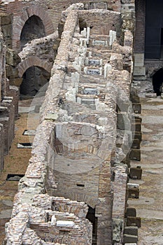 Views and details of the colosseum monument in rome