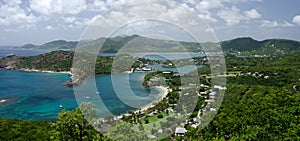 Views of English Harbor and Freemans Bay from an elevation point