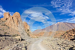 Views from Guajara mountain and surrounding area near Teide in Tenerife Spain