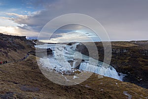 The Gullfoss waterfall in Iceland
