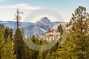 Views of the Half Dome from Olmsted Point in Yosemite National Park, California, USA
