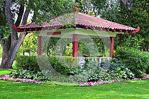 Views from the International Peace Gardens which is a botanical garden located in Jordan Park in Salt Lake City, Utah which was co