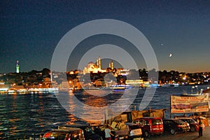 Views of Istanbul at dusk (Istanbul  Turkey). Bosphorus. Golden horn. photo