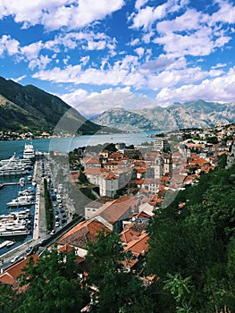The views of Kotor Bay and old town, Montenegro, Kotor. photo