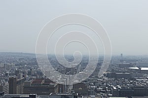 Views from the Kyoto Tower on a sunny spring day during the Hanami