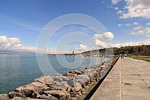 Views of the Leman lake in Geneva