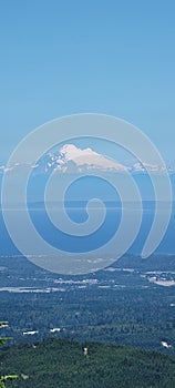 Views of Mount baker from the Olympic peninsula of Washington