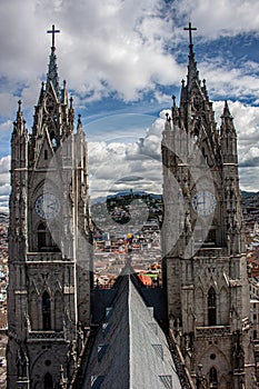 views of the muffin from the basilica of quito