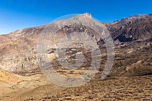 Views on the Muktinath village in lower Mustang, Nepal