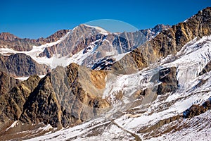 Views from oberservation deck on 3,113m in the Kaunertal Austria