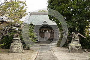 Views of an old Japanese style house with its garden and a small lake in Yanagawa, Fukuoka, Japan.