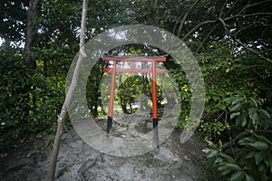 Views of an old Japanese style house with its garden and a small lake in Yanagawa, Fukuoka, Japan.