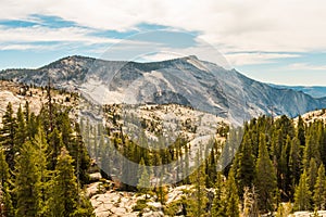 Views from Olmsted Point of the natural environment of Yosemite National Park, California, USA