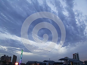 The views over the city - beautiful clouds Huludao City, Liaoning Province, China Longwan waterfront CBD