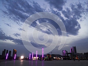 The views over the city - beautiful clouds Huludao City, Liaoning Province, China Longwan waterfront CBD