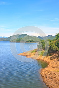 Views over the reservoir Kaengkrachan dam