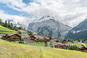 Views over the village of Grindelwald, Switzerland