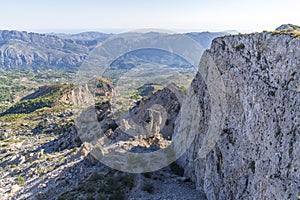 Views from the Partagat chasms of the Guadalest valley photo