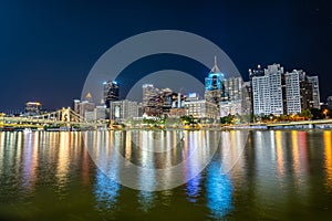 The Pittsburgh skyline at night