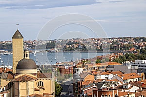 Views of Portugalete from the top of the Vizcaya Bridge photo