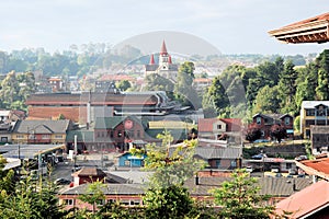 Views of Puerto Varas, Chile with church