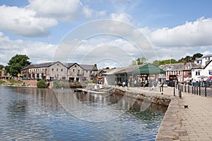 Views of the Quay by the River Exe in Exeter, Devon in the UK