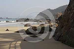 Views of river, Aguilar beach, Asturias