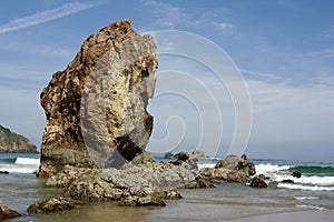 Views of river, Aguilar beach, Asturias