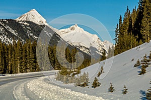 Views from the roadside during a drive through the park. Peter Lougheed Provincial Park