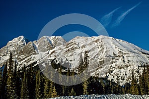 Views from the roadside during a drive through the park. Peter Lougheed Provincial Park