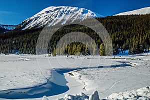 Views from the roadside during a drive through the park. Peter Lougheed Provincial Park