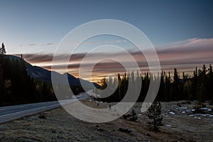 Views from the roadside during a drive through the park. Peter Lougheed Provincial Park