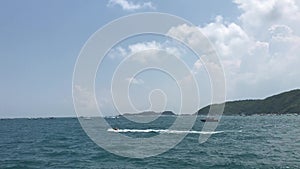 Views of the sea from the boat