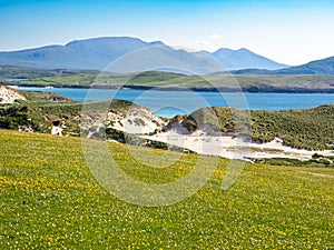 Views of the sea and mountains from Faraid Head, Scotland