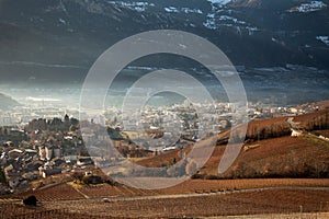 Views of Sierre and the Alps from Crans-Montana, Switzerland photo