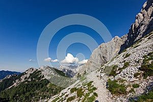 Views of Slemenova mountain trail from Vrsic (Slovenia) photo
