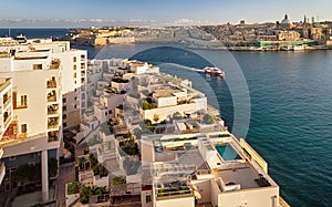 Views of Sliema and Valletta