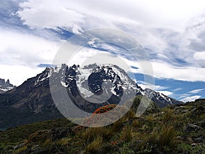 Views of snow peaks - Torres del Paine National Park, southern Patagonia, Chile