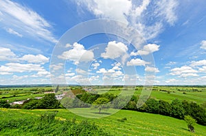 Views of Southgate Moor and the Somerset Levels from Burrow Mump