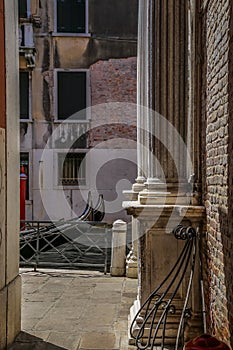 Views of streets and canals in Venice Italy