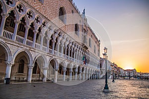 Views of streets and canals in Venice Italy