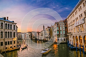 Views of streets and canals in Venice Italy