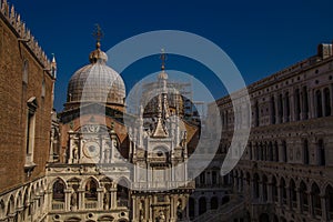 Views of streets and canals in Venice Italy