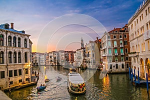 Views of streets and canals in Venice Italy