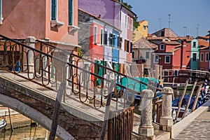 Views of streets and canals in Venice Italy