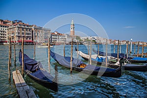 Views of streets and canals in Venice Italy