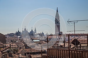 Views of streets and canals in Venice Italy